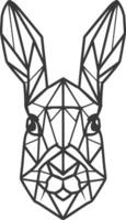 geometric art design bunny with long ears vector