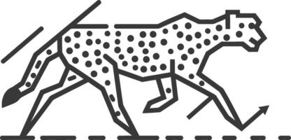 geometric art design cheetah running fast vector