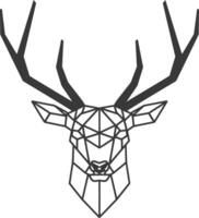 geometric art design deer head with antlers vector
