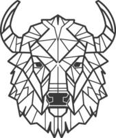 A bison head in a geometric style vector