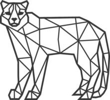 geometric art design cheetah in black and white vector