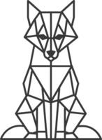 geometric art design fox with a modern twist vector