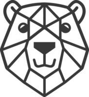 A bear head with geometric shapes on it vector