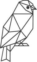 A bird is drawn in geometric shapes vector