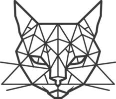 A geometric cat head with a black outline vector