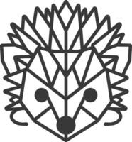 geometric art design hedgehog with a spiky outline vector