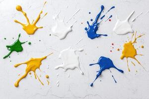 Colorful paint splatter abstract art background photo