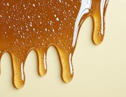 Dripping honey close up photo