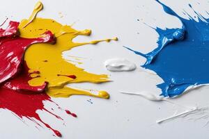 Colorful abstract paint splatter background photo