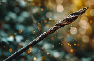 Magical winter twig with sparkling frost photo