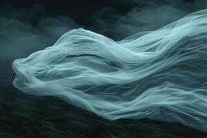 Ethereal fabric flowing in the wind photo