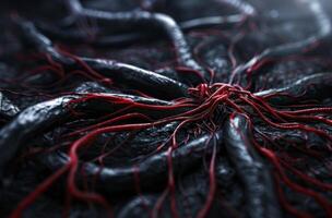 Intricate network of blood vessels photo