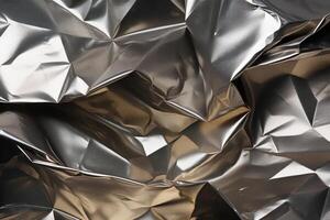 abstract metallic crumpled foil texture background photo