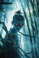 mysterious creature in enchanted forest photo