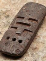 Vintage electrical switch on concrete surface photo