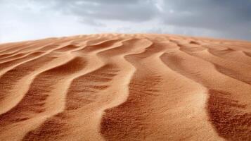 Vast desert landscape with rolling sand dunes photo