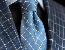 Close up of a patterned fabric with stitching photo