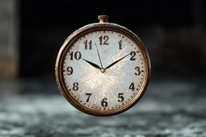 Vintage alarm clock with rustic charm photo