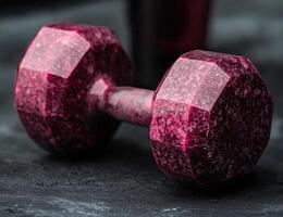 Vibrant pink gemstones on dark background photo