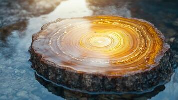 Vibrant agate slice with concentric rings photo