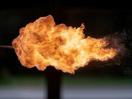 Dramatic burst of flames photo