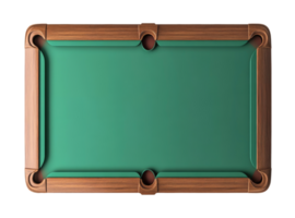 Empty pool table isolated on transparent background, top view png