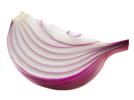 Piece of red onion isolated on transparent background png