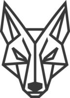 geometric art design wolf head in black and white vector