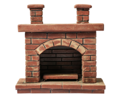 Brick fireplace isolated on transparent background png