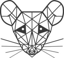 geometric art design mouse with a curious gaze vector