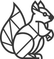 geometric art design squirrel design Simple and stylish vector