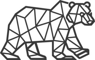 A bear is shown in a geometric pattern vector
