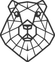 A bear head with geometric lines on it vector