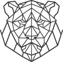 A geometric drawing of a lion's head vector