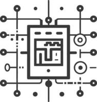 Connected data and technology vector