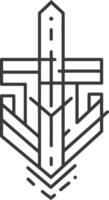 Geometric anchor design with a minimalist style vector