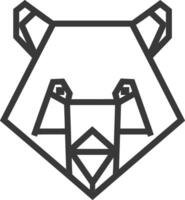 A bear head with geometric shapes on it vector
