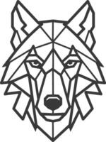 geometric art design wolf head design Bold and fierce vector