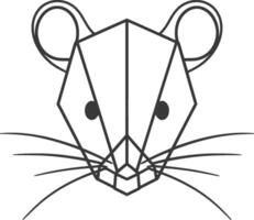 geometric art design mouse with a cute face vector