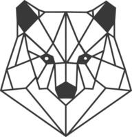 A geometric bear head with black lines vector