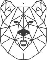 A bear head with geometric lines on it vector