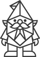 Folded paper gnome with a big smile vector