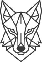 geometric art design wolf head with sharp lines vector