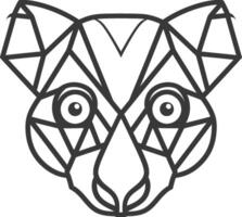 Geometric animal art a lemur with sharp lines vector