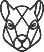 Geometric animal art Simple lines bold design vector