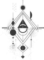 Geometric abstract design with black and white colors vector