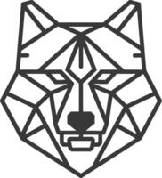 geometric art design wolf design Simple and stylish vector