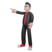 3D Choreographer Cartoon. a male choreographer stands with one hand pointing in a certain direction while the other hand is on his waist. Dance Artist Character png