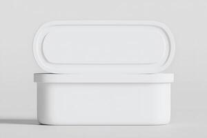 Two Realistic 3D Rendering Ice Cream Containers Reusable Freezer Storage for Homemade Ice Cream Tub for Sorbet, Frozen Yogurt - Flexible Silicone Lids photo