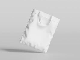 White bag mockup on grey background 3d render photo